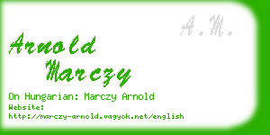 arnold marczy business card